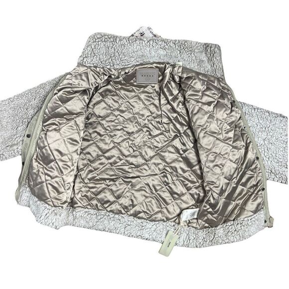 BLANKNYC Jacket Womens S‎ Grey Faux Fur Stand Collar Bomber Teddy - Picture 8 of 16